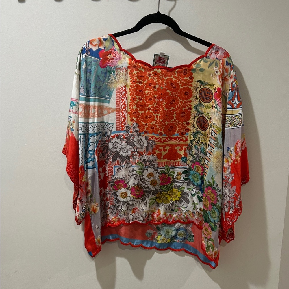 Johnny Was Multicolor Floral Blouse